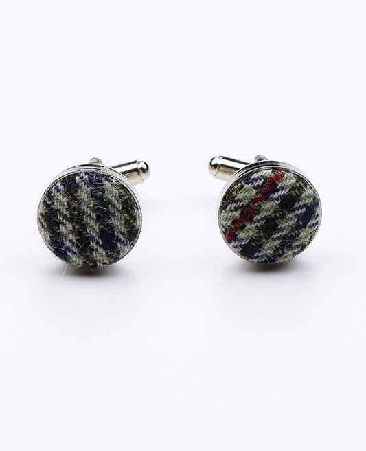 Boutons de Manchette Tartan Gris n°9 en Laine | Nobert - Unipap's