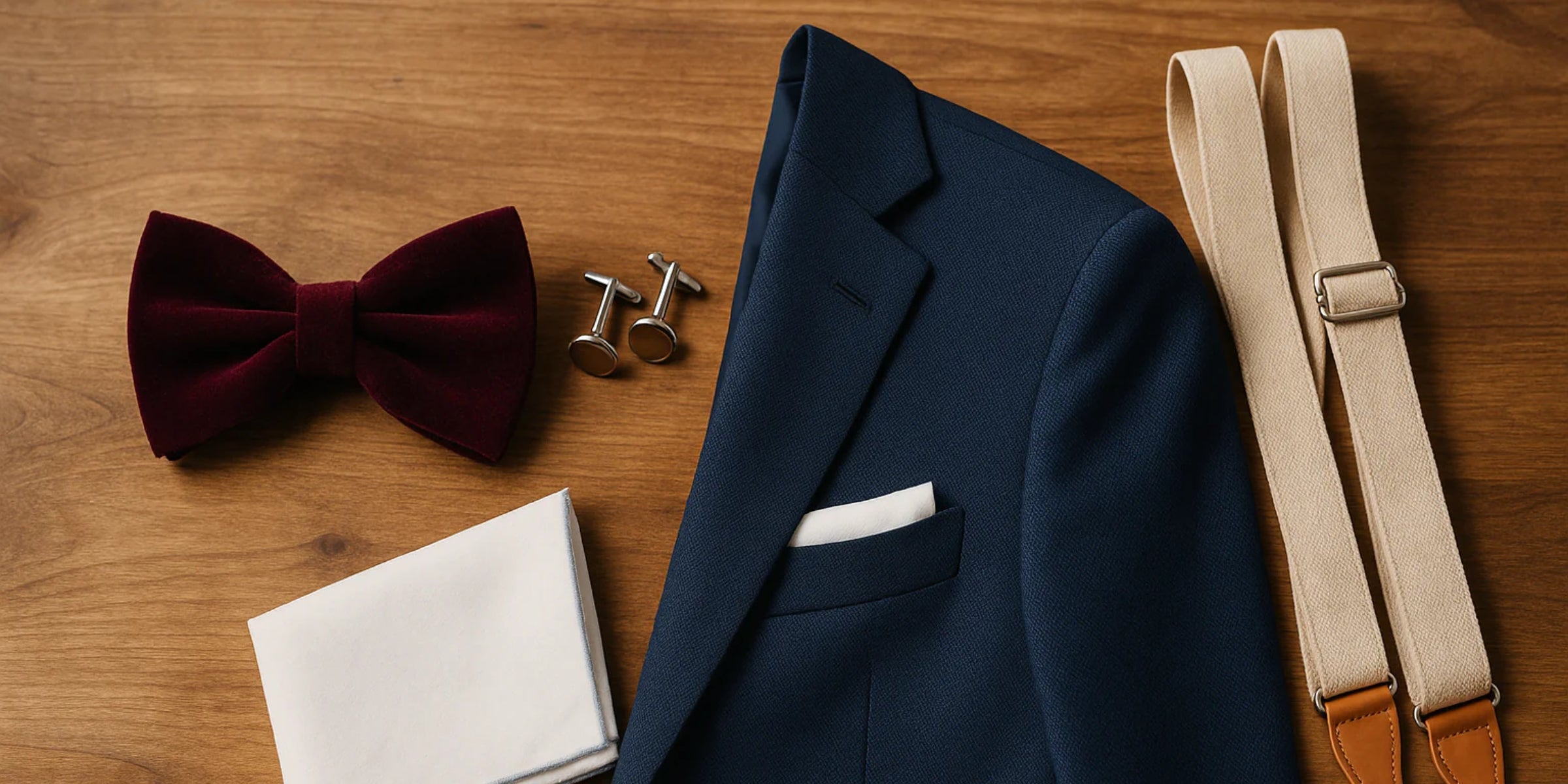 Comment assortir une pochette de costume à un nœud papillon pour un look homme élégant ? Image