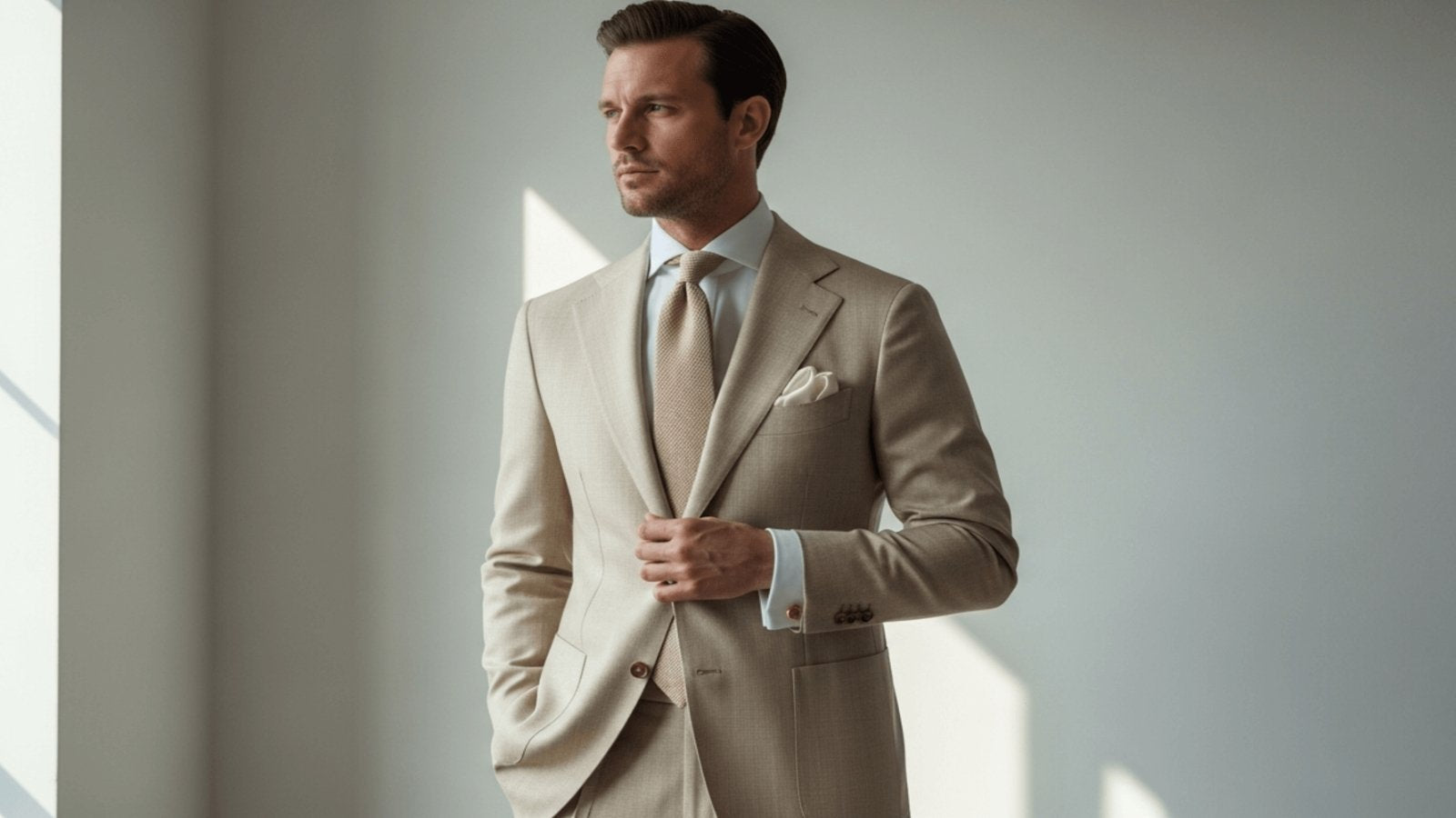Quelle cravate porter avec un costume beige ? Image