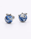 Boutons de Manchette Liberty Blanc n°10 en Coton | Charles - Unipap's