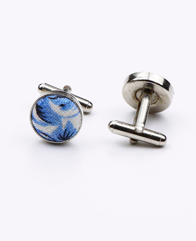 Boutons de Manchette Liberty Blanc n°10 en Coton | Charles - Unipap's