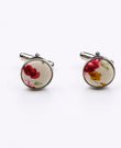 Boutons de Manchette Liberty Blanc n°4 en Coton «Charles»
