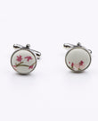 Boutons de Manchette Liberty Blanc n°7 en Coton | Charles - Unipap's