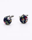 Boutons de Manchette Liberty Bleu n°1 en Coton | Charles - Unipap's