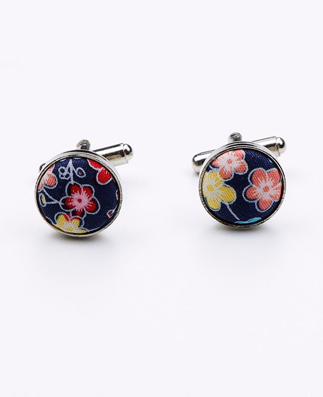 Boutons de Manchette Liberty Bleu n°12 en Coton | Gaspard - Unipap's