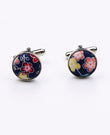 Boutons de Manchette Liberty Bleu n°12 en Coton | Gaspard - Unipap's