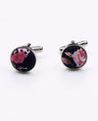 Boutons de Manchette Liberty Bleu n°4 en Coton | Charles - Unipap's