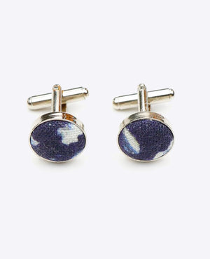 Boutons de Manchette Liberty Bleu n°6 en Coton | Charles - Unipap's
