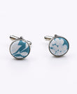 Boutons de Manchette Liberty Bleu n°9 en Coton | Gaspard - Unipap's