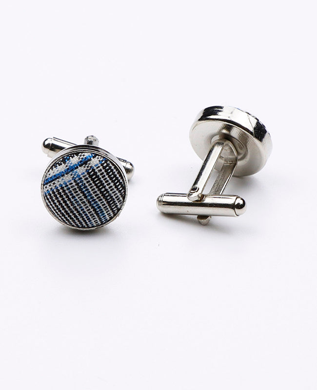 Boutons de Manchette Tartan Gris n°1 en Coton | Marcel - Unipap's