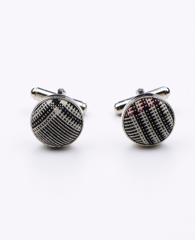 Boutons de Manchette Tartan Gris n°3 en Coton | Marcel - Unipap's