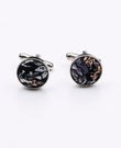 Boutons de Manchette Liberty Noir n°2 en Coton | Gaspard - Unipap's