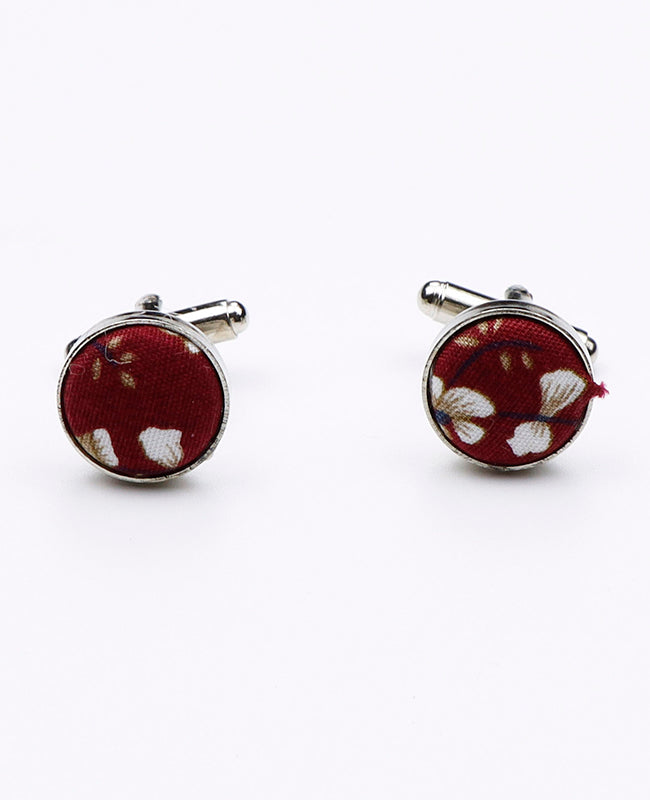 Boutons de Manchette Liberty Rouge n°1 en Coton | Gaspard - Unipap's