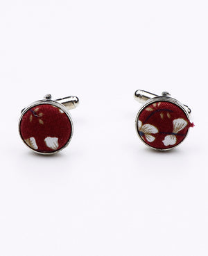 Boutons de Manchette Liberty Rouge n°1 en Coton | Gaspard - Unipap's