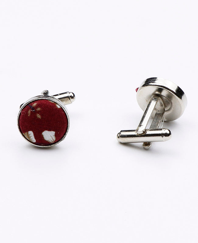Boutons de Manchette Liberty Rouge n°1 en Coton | Gaspard - Unipap's