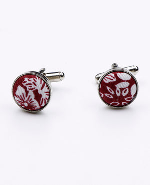 Boutons de Manchette Liberty Rouge n°2 en Coton | Clovis - Unipap's