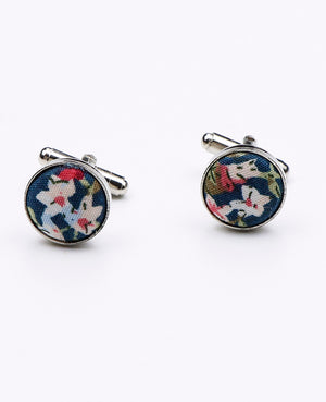 Boutons de Manchette Liberty Vert n°1 en Coton | Charles - Unipap's