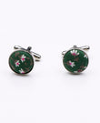 Boutons de Manchette Liberty Vert n°1 en Coton | Gaspard - Unipap's