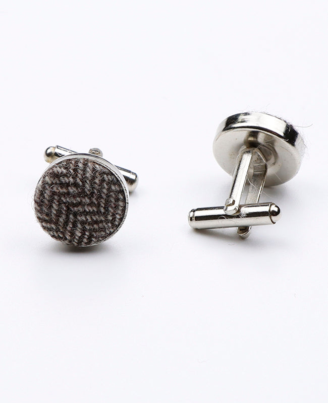 Boutons de Manchette Tartan Gris n°3 en Laine | Norbert - Unipap's