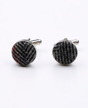 Boutons de Manchette Tartan Gris n°4 en Laine | Norbert - Unipap's