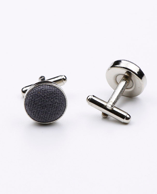 Boutons de Manchette Gris en Lin | Basile - Unipap's