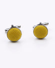 Boutons de Manchette Jaune n°1 en Lin | Basile - Unipap's