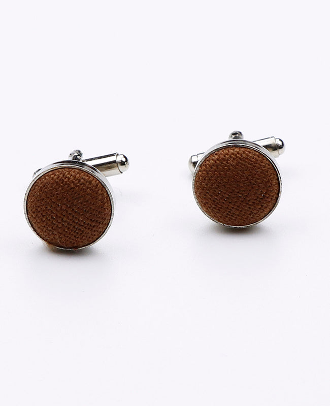 Boutons de Manchette Marron n°1 en Lin | Basile - Unipap's