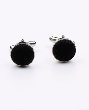 Boutons de Manchette Noir en Lin | Basile - Unipap's