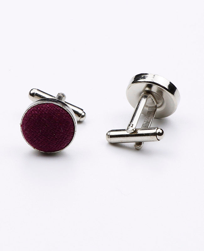 Boutons de Manchette Rouge n°1 en Lin | Basile - Unipap's