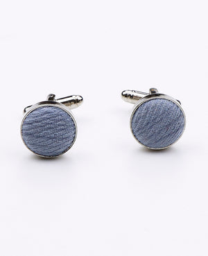 Boutons de Manchette Bleu n°2 en Polyester | Augustin - Unipap's
