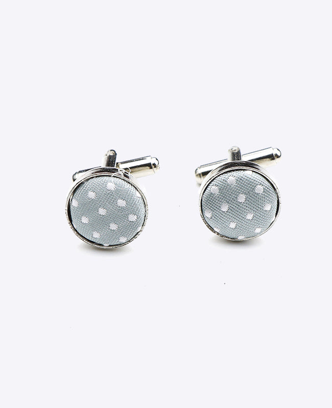 Boutons de Manchette Gris à Pois en Polyester «Louis»
