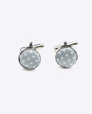 Boutons de Manchette Gris à Pois en Polyester «Louis»