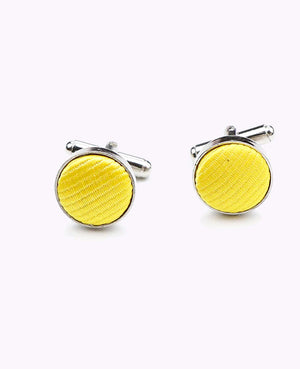 Boutons de Manchette Jaune n°1 en Polyester «Lucien»
