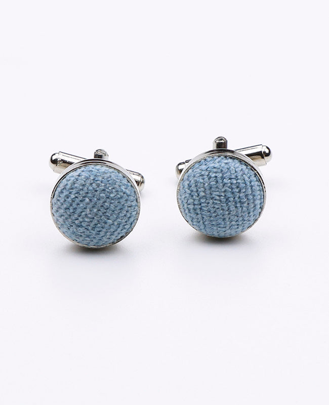 Boutons de Manchette Bleu n°2 en Effet Velours | Simon - Unipap's