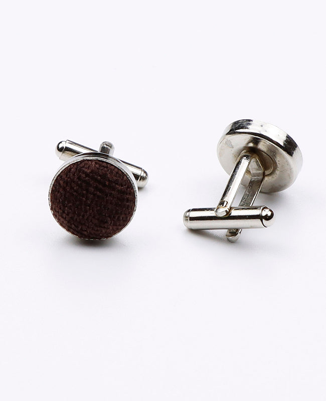 Boutons de Manchette Marron n°2 en Effet Velours | Simon - Unipap's