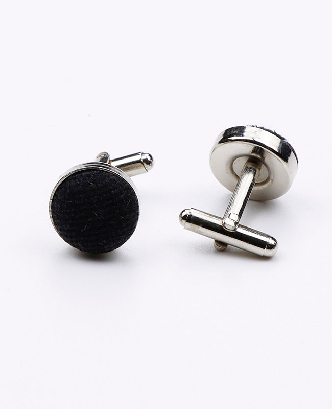 Boutons de Manchette Noir en Effet Velours | Simon - Unipap's