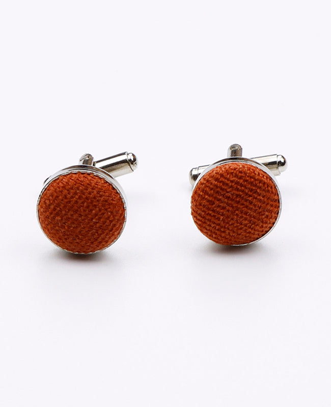 Boutons de Manchette Orange n°2 en Effet Velours | Simon - Unipap's