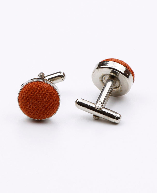 Boutons de Manchette Orange n°2 en Effet Velours | Simon - Unipap's