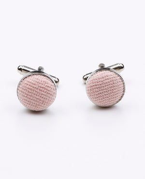 Boutons de Manchette Rose n°1 en Effet Velours «Simon»