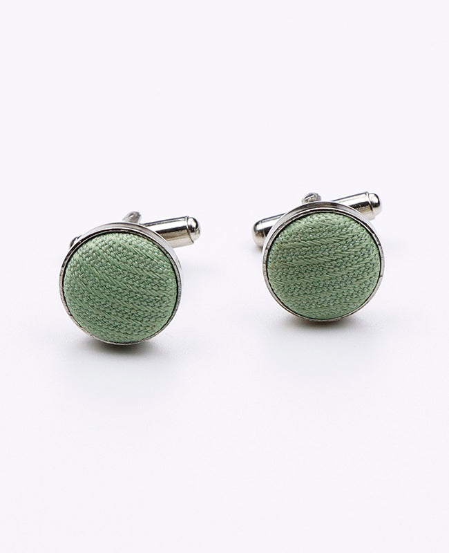 Boutons de Manchette Vert n°2 en Effet Velours «Simon»