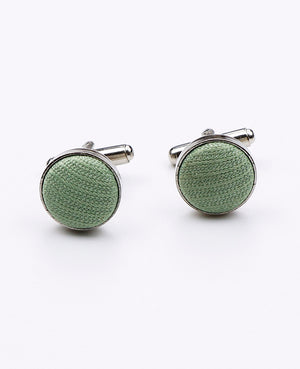 Boutons de Manchette Vert n°2 en Effet Velours «Simon»