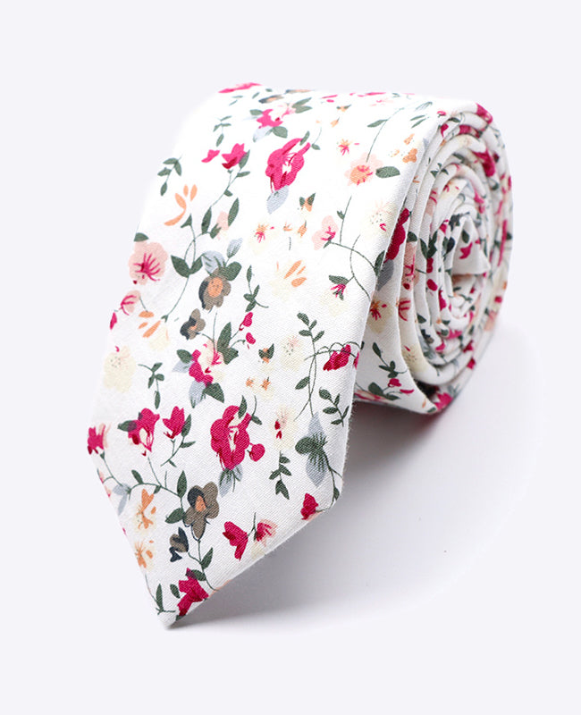 Cravate Liberty Blanc n°2 Homme en Coton | Charles - Unipap's