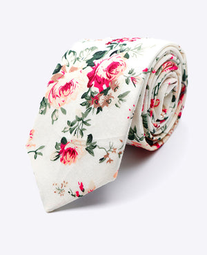 Cravate Liberty Blanc n°6 Homme en Coton | Charles - Unipap's