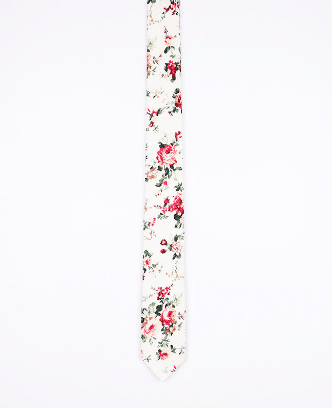 Cravate Liberty Blanc n°6 Homme en Coton | Charles - Unipap's