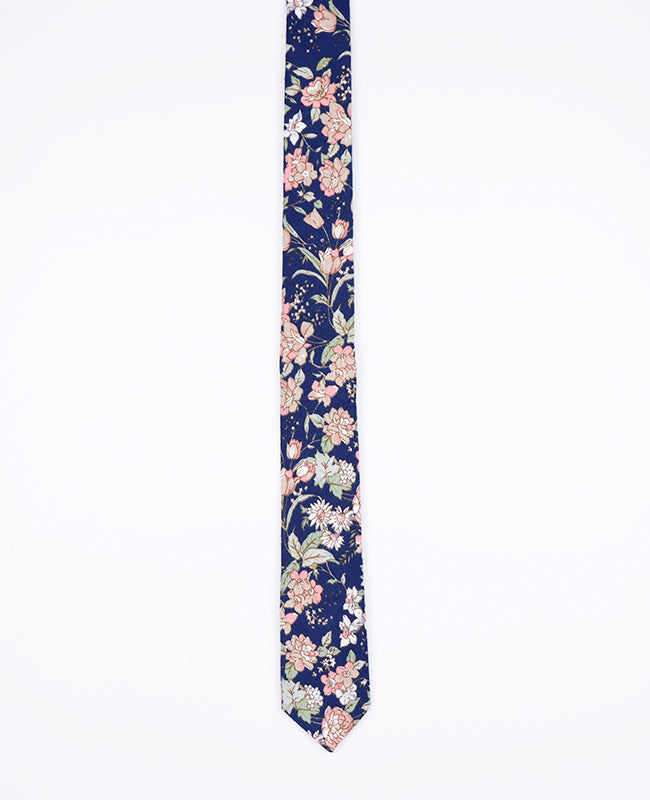 Cravate Liberty Bleu n°3 Homme en Coton | Charles - Unipap's