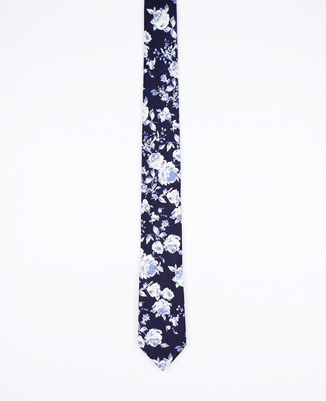 Cravate Liberty Bleu n°6 Homme en Coton | Charles - Unipap's