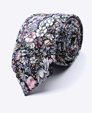 Cravate Liberty Noir n°2 Homme en Coton | Gaspard - Unipap's