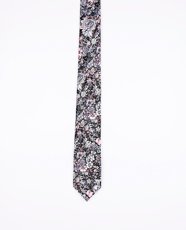 Cravate Liberty Noir n°2 Homme en Coton | Gaspard - Unipap's