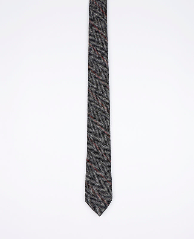 Cravate Tartan Gris n°4 Homme en Laine | Norbert - Unipap's