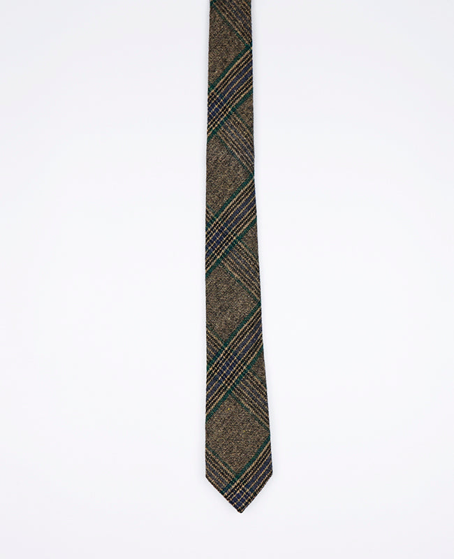 Cravate Tartan Gris n°5 Homme en Laine | Norbert - Unipap's